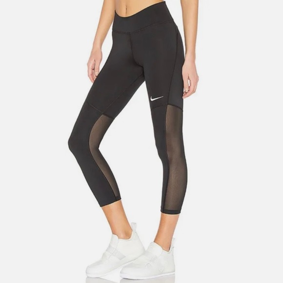 Nike Fly Victory Dri-fit Crop Pant in Black Leggings 933812-010 Size L - Picture 1 of 8